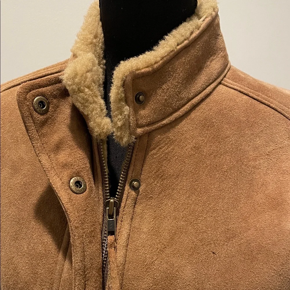 The Territory Ahead Vest Women Size M Tan Genuine Leather Zipper Snaps Cabincore - Picture 2 of 16